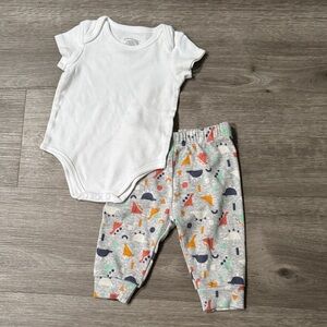 First Impressions Dino Geometric Joggers + Tee Bodysuit
